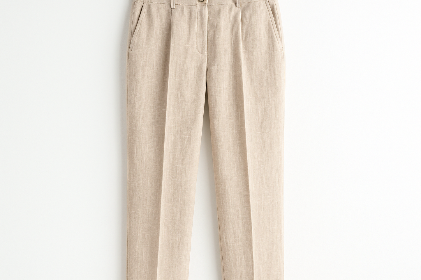 Linen Tailored Straight Leg Trouser - natural
