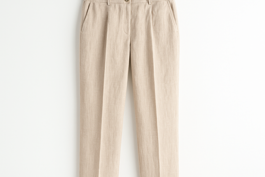 Linen Tailored Straight Leg Trouser - natural